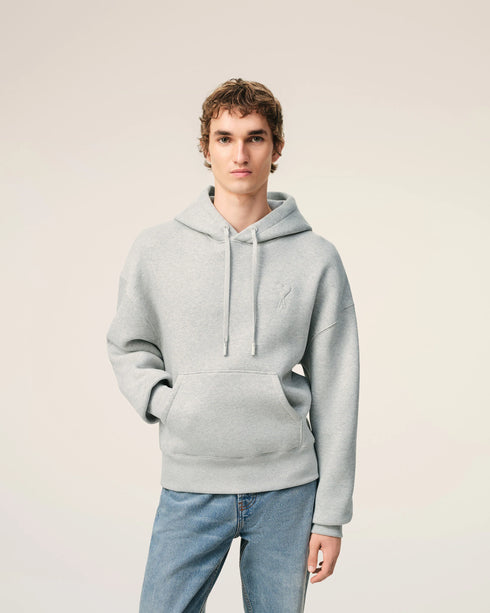AMI PARIS Cotton Embossed Ami De Coeur Hoodie Mens Apparel