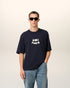 AMI PARIS Navy Cotton Ami Paris Patch T-Shirt Mens Apparel