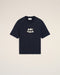 AMI PARIS Navy Cotton Ami Paris Patch T-Shirt Mens Apparel