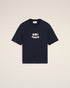AMI PARIS Navy Cotton Ami Paris Patch T-Shirt Mens Apparel