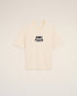 AMI PARIS Beige Cotton Ami Paris Patch T-Shirt Mens Apparel