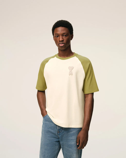 AMI PARIS Knitted Patch T-Shirt Mens Apparel