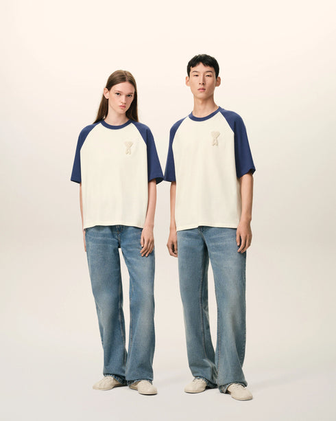 AMI PARIS Cotton Ami De Coeur Knitted Patch T-Shirt Mens Apparel