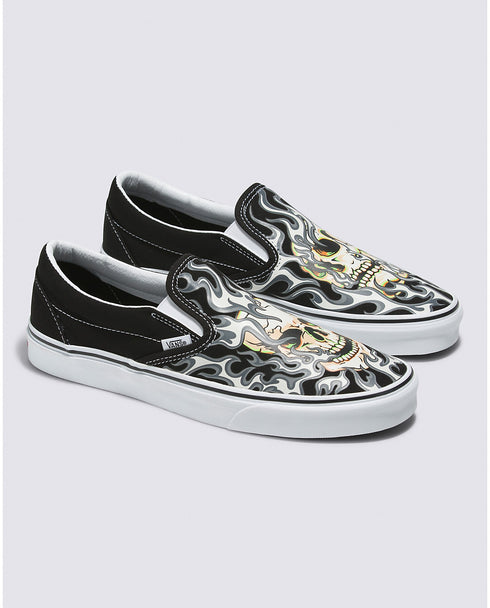 VANS Classic Slip-on Flame Skull Mens Sneakers
