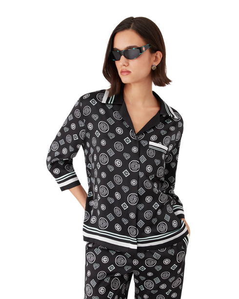 CASABLANCA Monogram Pyjama Silk Satin Shirt Women's Apparel