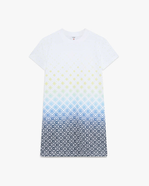 CASABLANCA White Gradient Monogram T‑Shirt Dress Women's Apparel