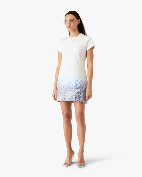 CASABLANCA White Gradient Monogram T‑Shirt Dress Women's Apparel