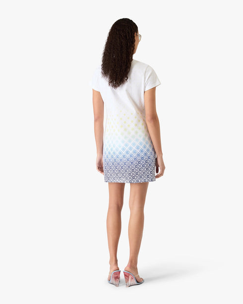 CASABLANCA White Gradient Monogram T‑Shirt Dress Women's Apparel