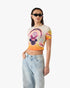 CASABLANCA Sporchid Printed Mesh Baby Short Sleeve T‑Shirt Women's Apparel