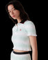 CASABLANCA Stripe Shirred Polo Shirt Womens Apparel