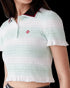 CASABLANCA Stripe Shirred Polo Shirt Womens Apparel