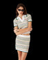 CASABLANCA Cotton Tuck Stitch Cropped Polo Shirt Womens Apparel