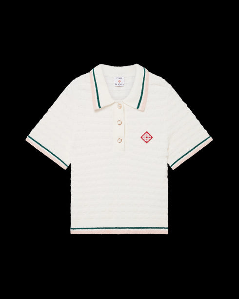 CASABLANCA Cotton Bouclé Polo Shirt Womens Apparel