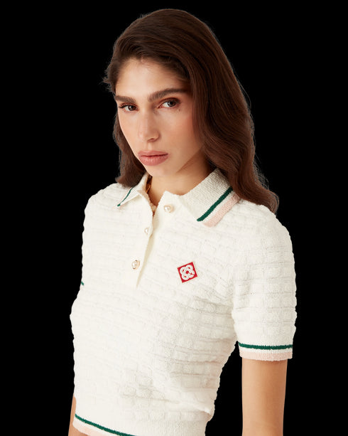 CASABLANCA Cotton Bouclé Polo Shirt Womens Apparel