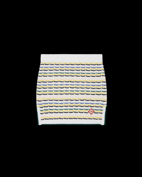CASABLANCA Cotton Tuck Stitch Knit Mini Skirt Womens Apparel