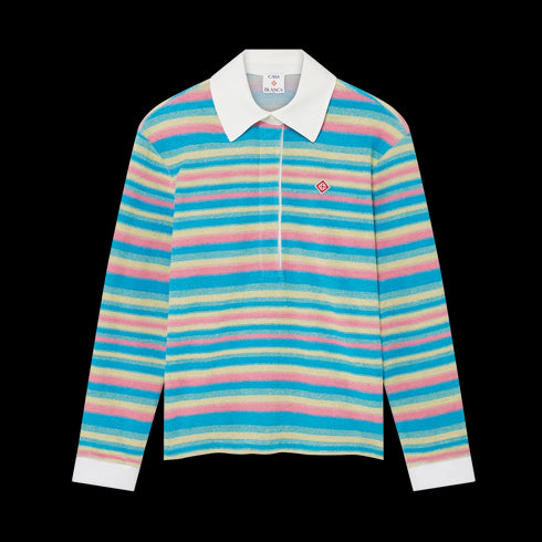 CASABLANCA Stripe Towelling Polo Shirt Womens Apparel