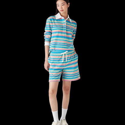 CASABLANCA Stripe Towelling Polo Shirt Womens Apparel
