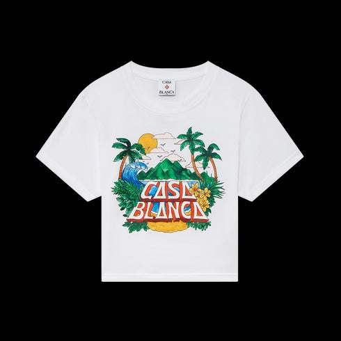 CASABLANCA Casa Beach Wave Baby Tee Womens Apparel