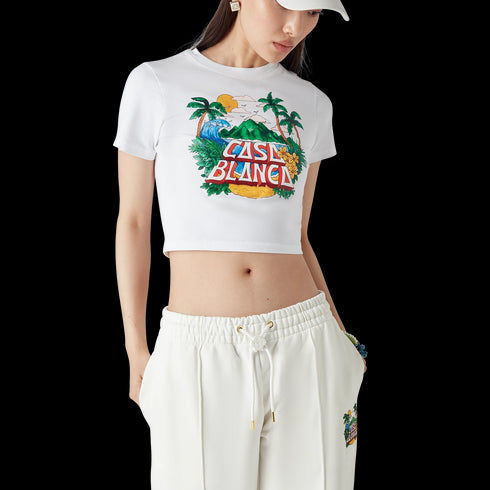 CASABLANCA Casa Beach Wave Baby Tee Womens Apparel