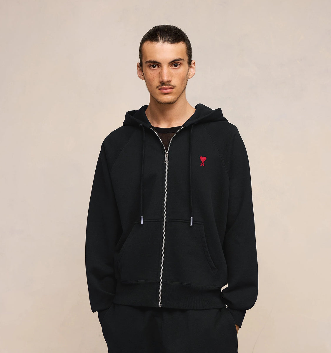 AMI PARIS Ami De Coeur Zipper Hoodie Mens Apparel – ASPHALT