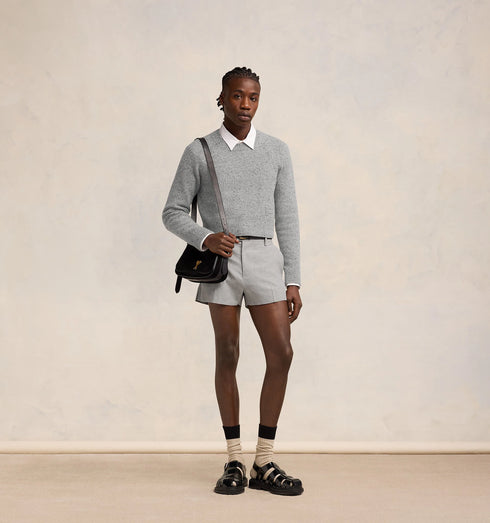 AMI PARIS Pull Col Rond Embroderie Ami Mens Apparel