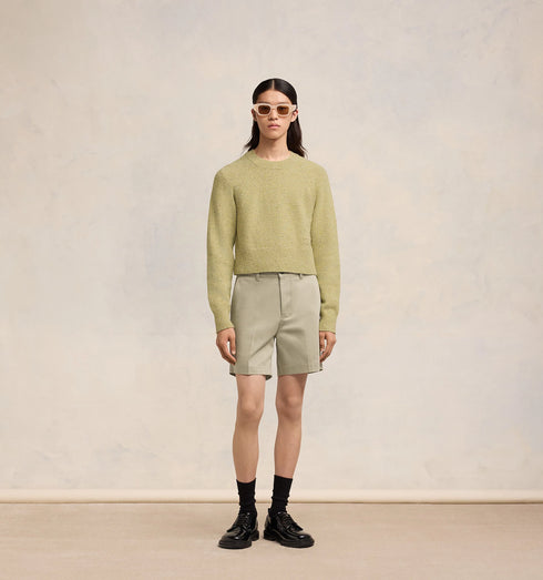 AMI PARIS Pull Col Rond Embroderie Ami Mens Apparel