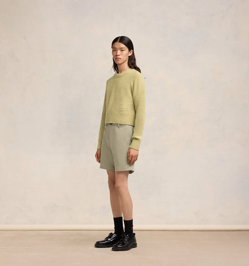 AMI PARIS Pull Col Rond Embroderie Ami Mens Apparel