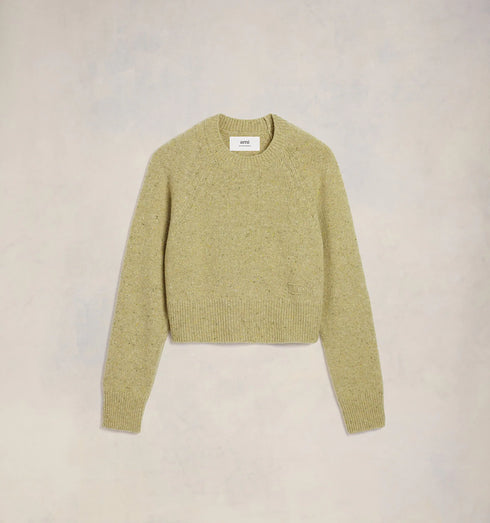 AMI PARIS Pull Col Rond Embroderie Ami Mens Apparel