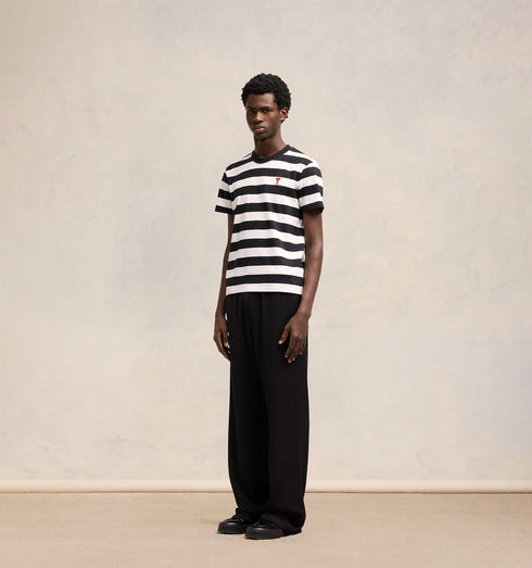 AMI PARIS Striped Ami de Coeur T-shirt Mens Apparel