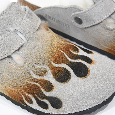 BIRKENSTOCK Asphalt X Loso Boston Shearling Unisex Slippers