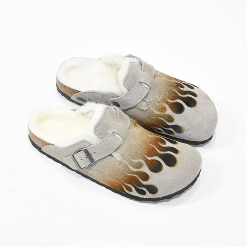 BIRKENSTOCK Asphalt X Loso Boston Shearling Unisex Slippers
