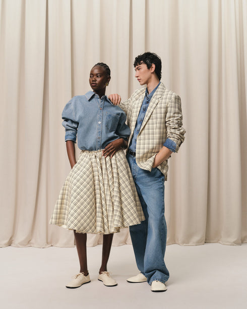 AMI PARIS Blue Cotton Large Fit Jeans Mens Apparel