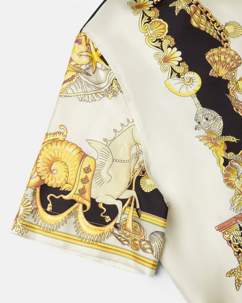 VERSACE Coral Theatre Silk Shirt Mens Apparel