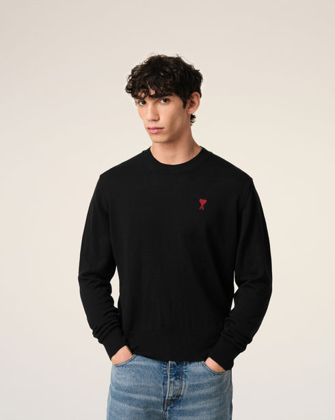 AMI PARIS Merino Red ADC Sweater Mens Apparel