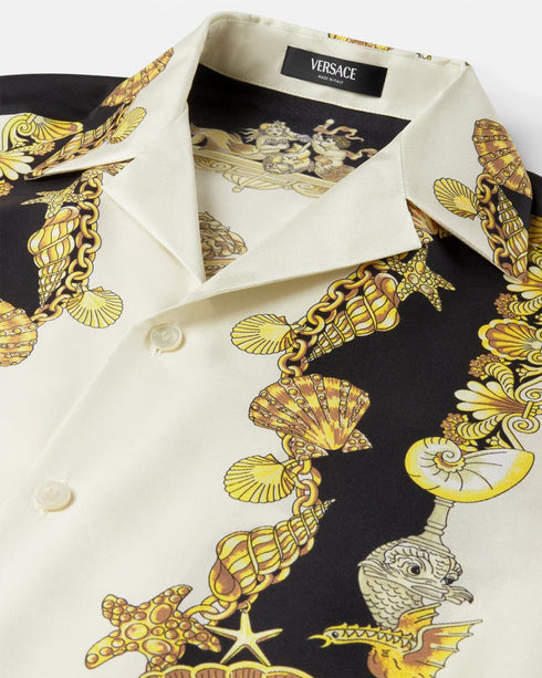 VERSACE Coral Theatre Silk Shirt Mens Apparel