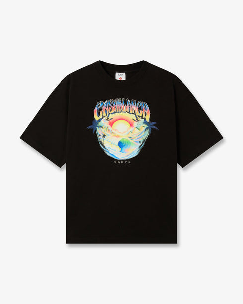 Black Airspray Oversized Short Sleeve T-Shirt front