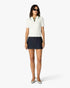 White Pointelle Monogram Cropped Polo Shirt back