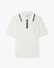White Pointelle Monogram Cropped Polo Shirt front