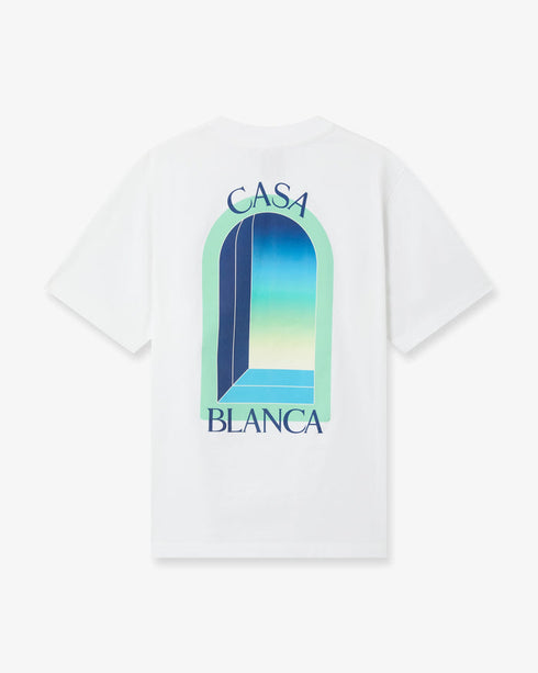 White & Mint L'Arche Short Sleeve T-Shirt front