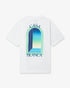 White & Mint L'Arche Short Sleeve T-Shirt front