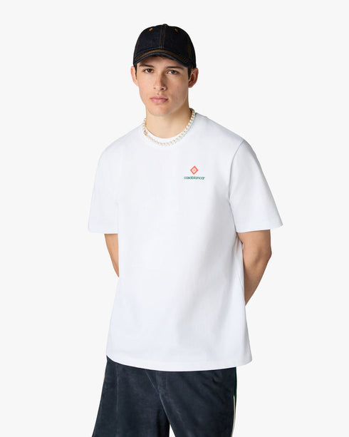 Casablanca White Sport Type Short Sleeve T-Shirt – model side