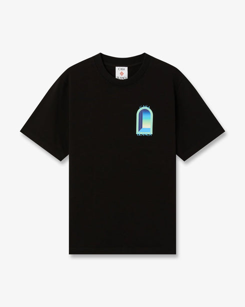 Casablanca Black & Mint L'Arche Short Sleeve T-Shirt – garment front