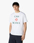 Casablanca White Diamond Logo Short Sleeve T-Shirt – model side
