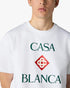 Casablanca White Diamond Logo Short Sleeve T-Shirt – model back