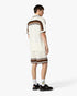 Casablanca White & Brown Tennis Stripe Crochet Shirt – model front