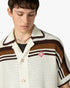 Casablanca White & Brown Tennis Stripe Crochet Shirt – model back