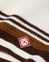 Casablanca White & Brown Tennis Stripe Crochet Shorts – detail