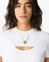 Casablanca White Ribbed Jewellery Short Sleeve T-Shirt – model back