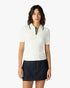 Casablanca White Pointelle Monogram Cropped Polo Shirt – model side