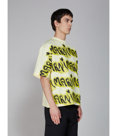 MARNI Big Logo Stripe Organic Cotton Jersey Mens Apparel